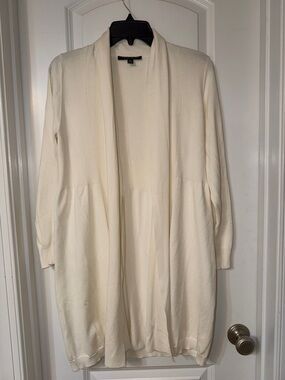 Cyrus Cream Open-Front Long Cardigan